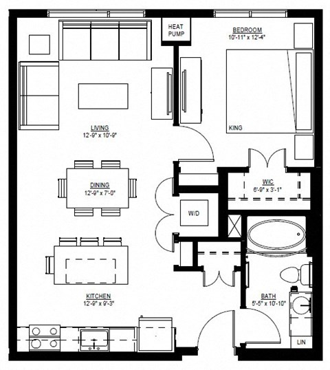 1500 Nicollet_1 Bedroom Floor Plan  at 1500 Nicollet, Minnesota, 55403